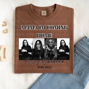 Brown Graphic Tee with Ozzy Osbourne Print